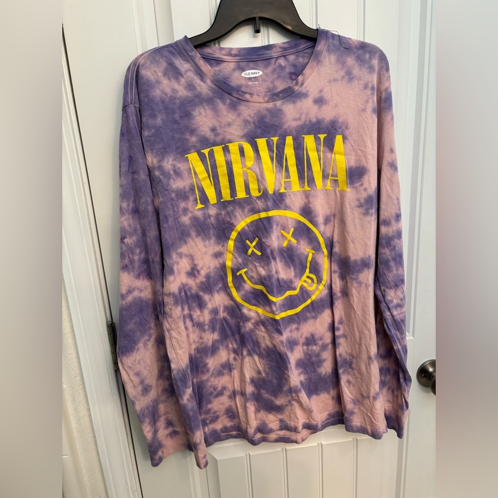 Nirvana Tie-Dye Long Sleeve Shirt SIZE LARGE